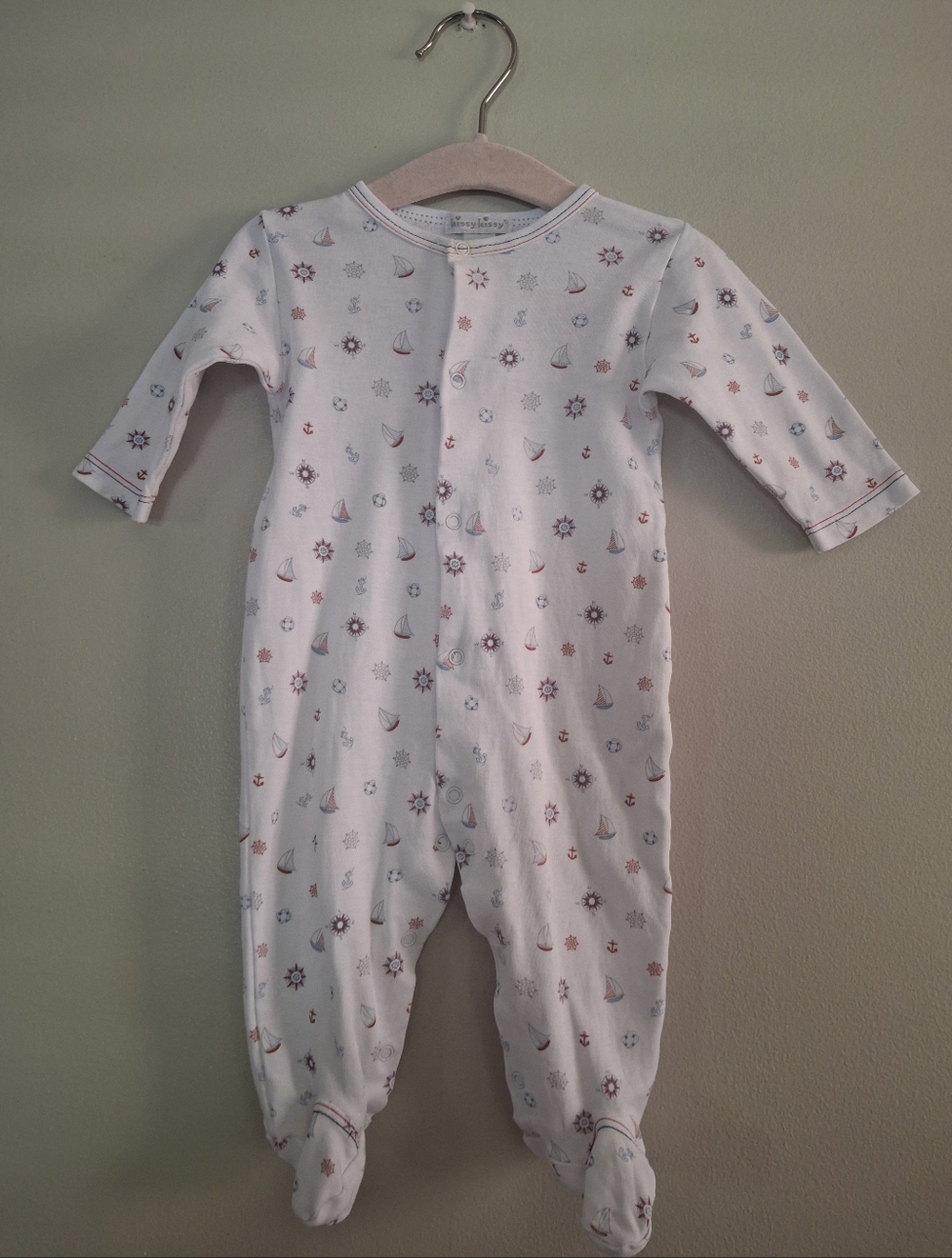 Kissy Kissy Sailboat Nautical Pima Cotton Sleeper 3-6m